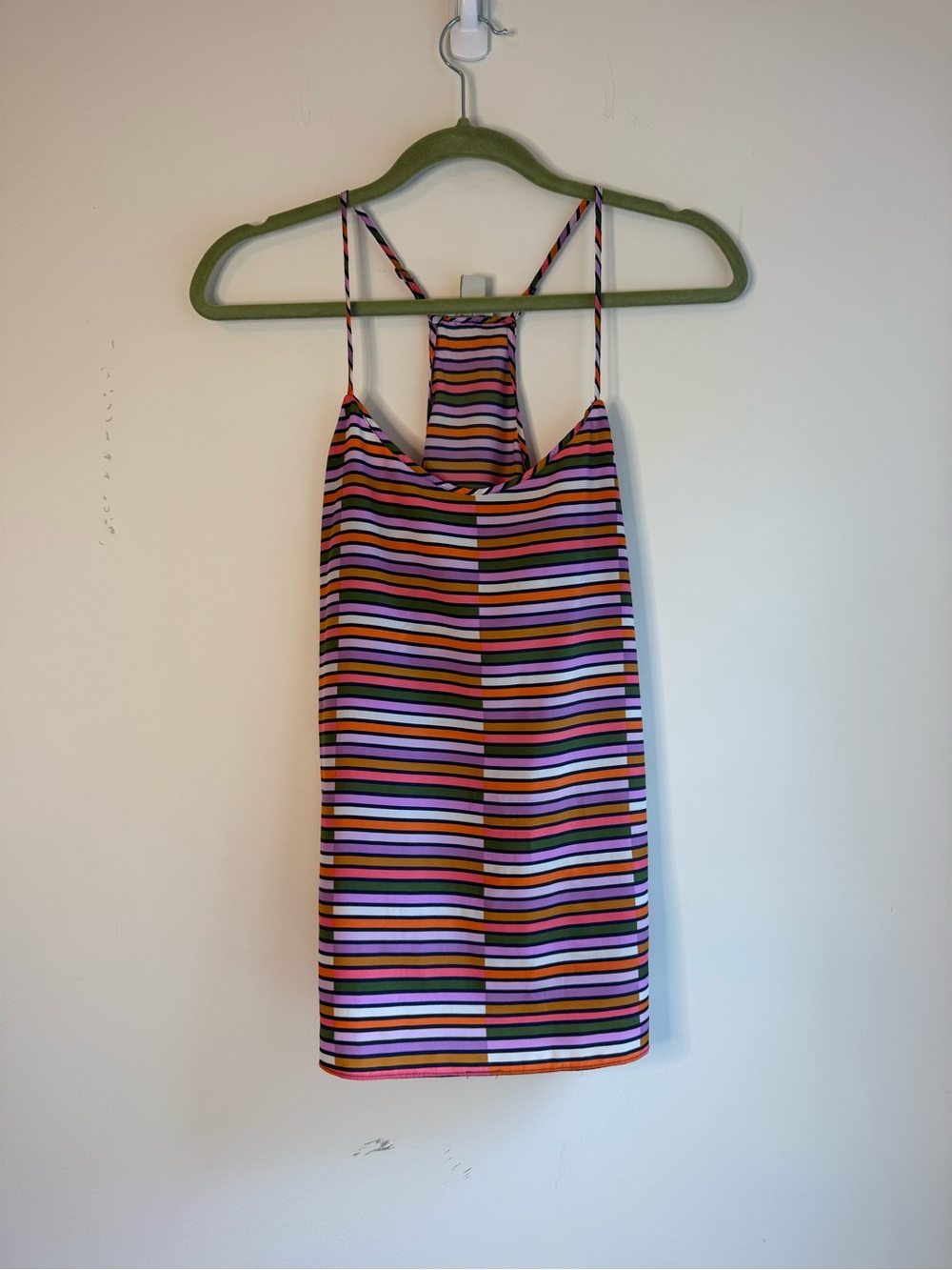 J. Crew Striped Spaghetti-Strap Tank in Pink, Purple, Orange, Black, White